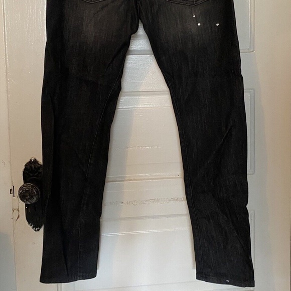 Jared Lang Atelier - Men’s Distressed Skinny Denim Jeans w/ Stretch - Black - 36 - Picture 2 of 5